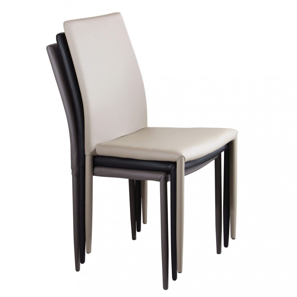 Sedia da Pranzo Moderna in Ecopelle,Acciaio cm 41x43x90 – RACHEL