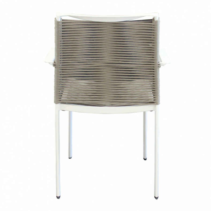 Poltrona da Giardino Impilabile in Alluminio,Corda cm 55x60x87 – WALTER