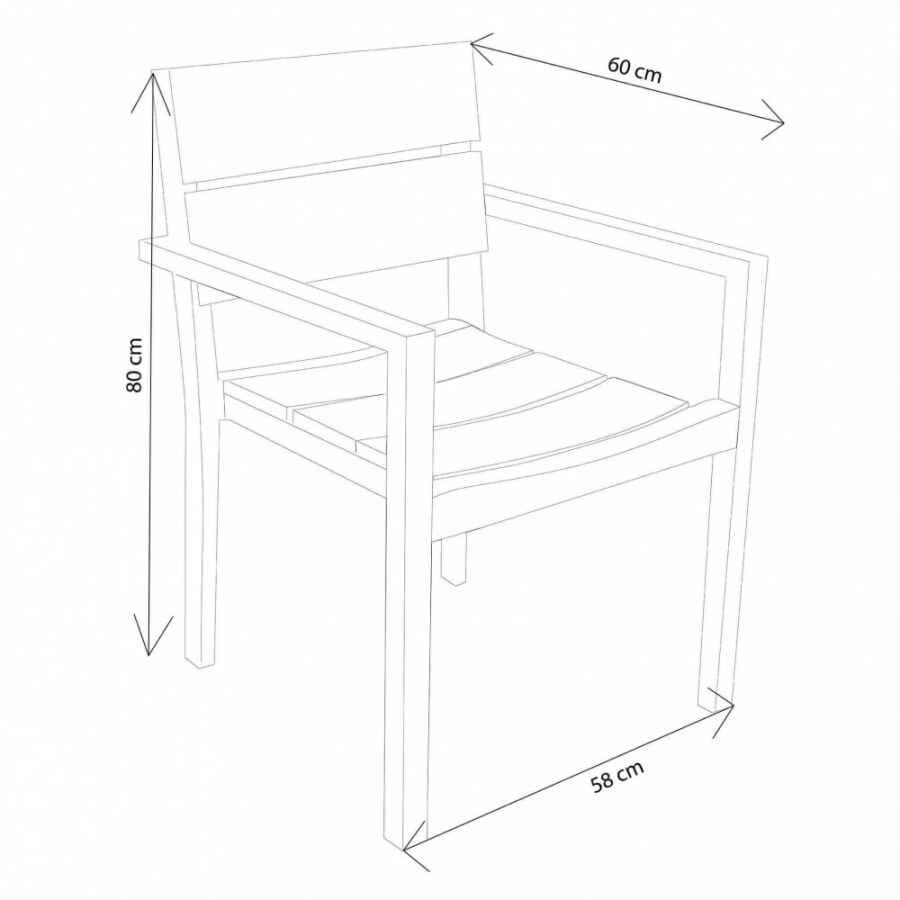 Poltrona da Giardino in Teak cm 58x60x80 – DEN
