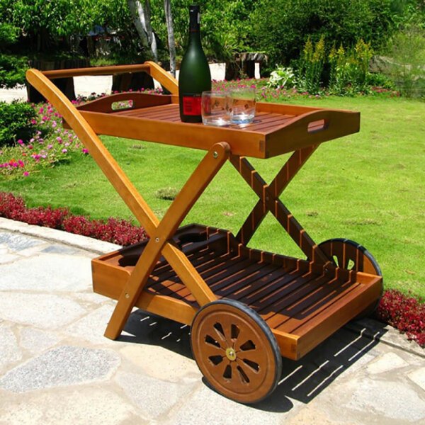Carrello da Giardino portavivande in Legno,Acacia cm 87x56x76 – FREDRICK