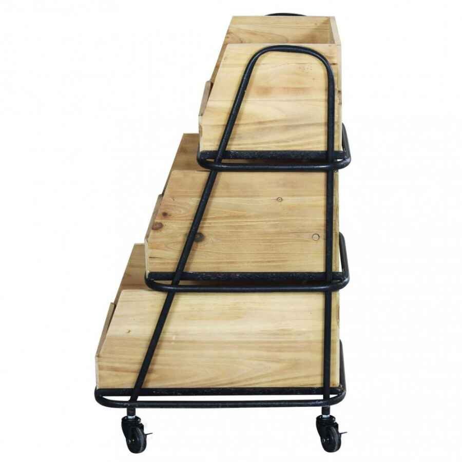 3 cassetti con ruote Industrial in Metallo,Legno cm 38x48x76 – WYMOND