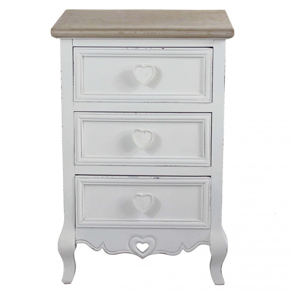 Mobiletto 3 cassetti shabby chic in Legno cm 45x34x66 – WOLF