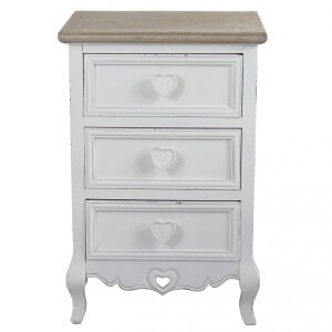 Mobiletto 3 cassetti shabby chic in Legno cm 45x34x66 – WOLF