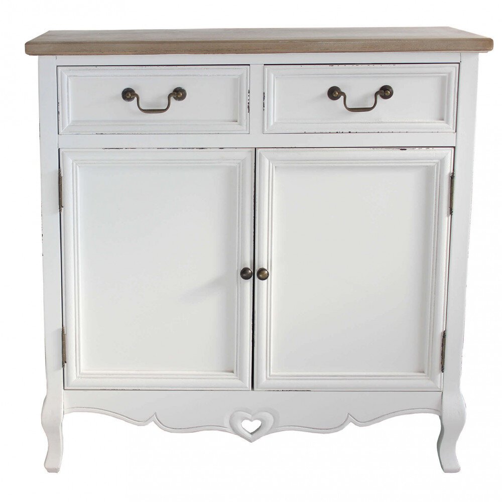 Credenza 2 ante 2 cassetti shabby chic in Legno cm 86x37x85 – JAROD