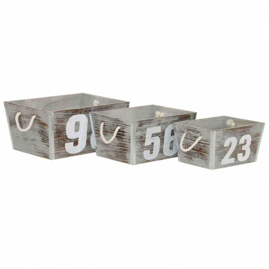 Set di 3 cassette in Legno cm 38x28x18 – LENNOX
