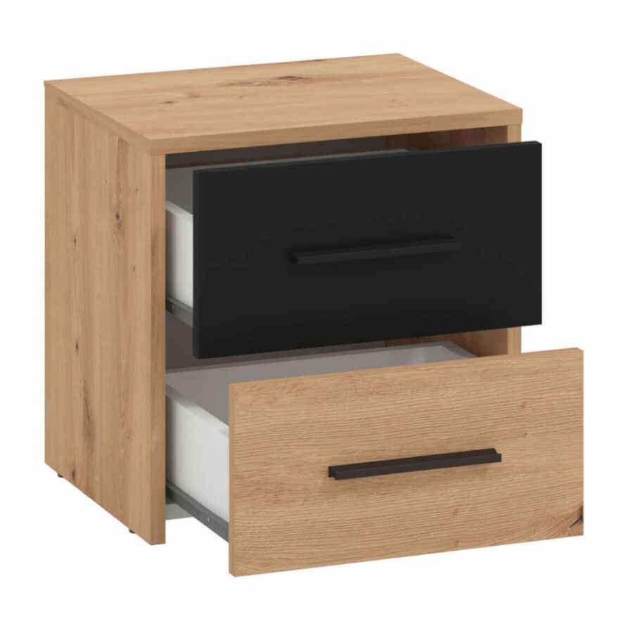 comodino due cassetti moderno minimal in legno cm 42 x 33,2 x 42,1 h – TIMBER
