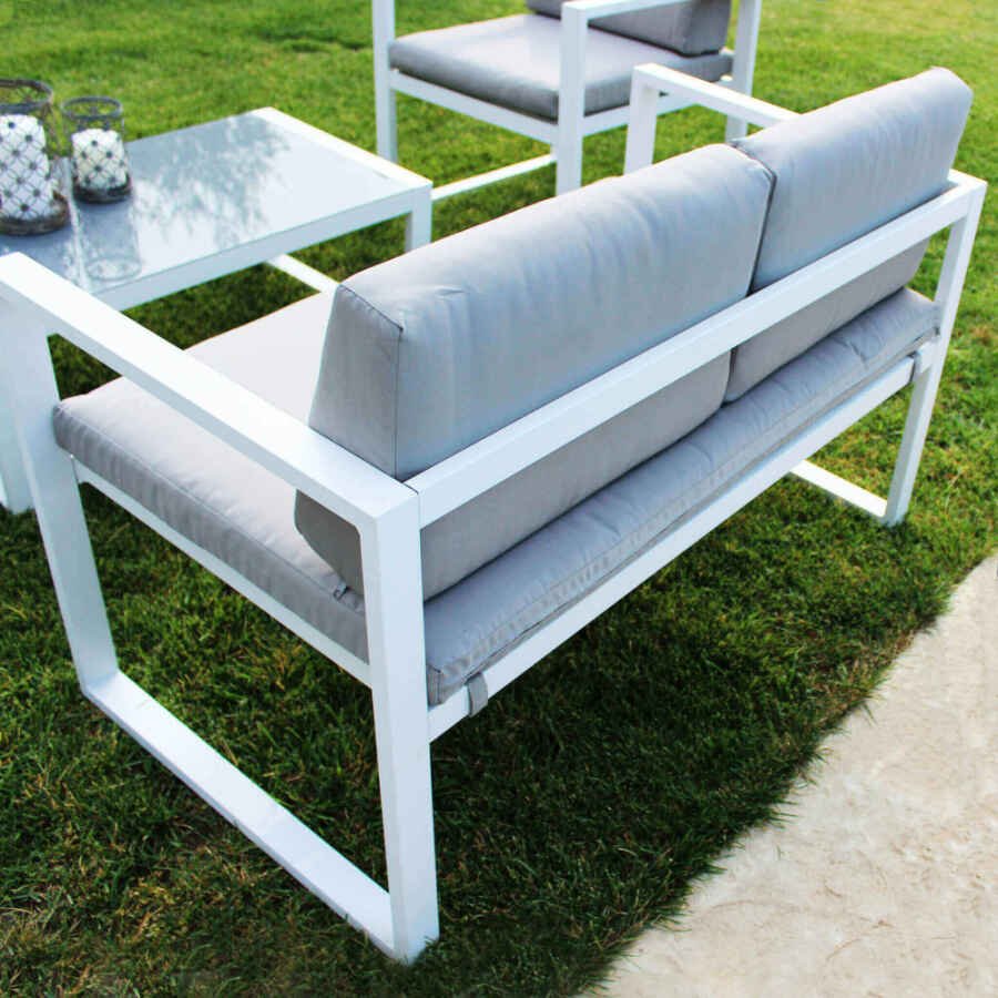 Salotto da Giardino 4 posti con Tavolino in Alluminio – DAVID