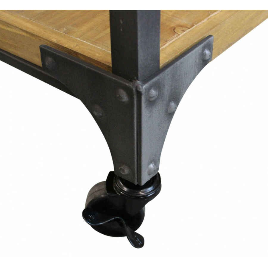 Scaffale con ruote in Acciaio,Legno cm 90,5×39,5×92,5 – JOLYON
