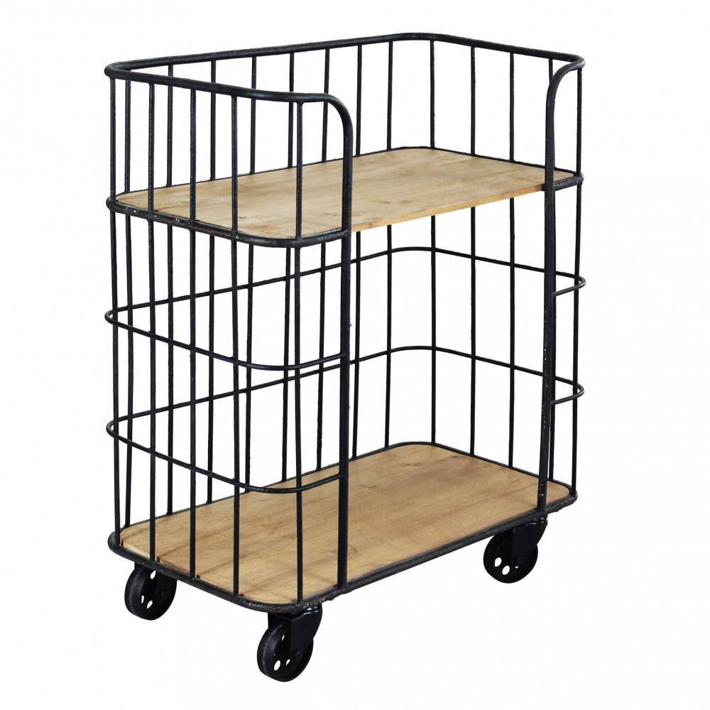 Scaffale Industrial con ruote in Legno,Metallo cm 72x39x87 – DALLAS
