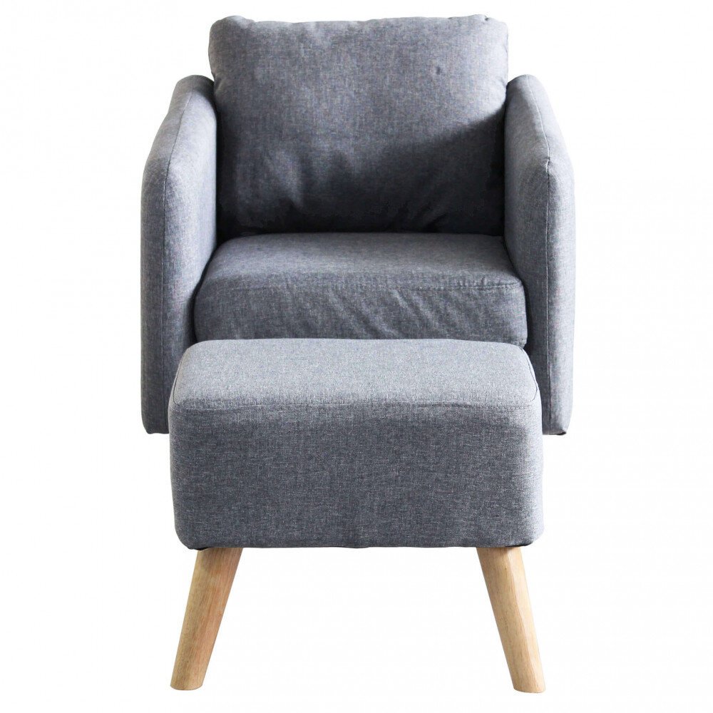 Poltrona con poggiapiedi in Tessuto cm 68x75x80 – JULIA