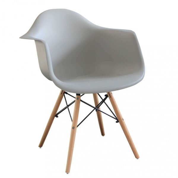 Poltrona Scandinava Moderna in Legno,Acciaio,Plastica cm 62,5x62x81 – NOAH