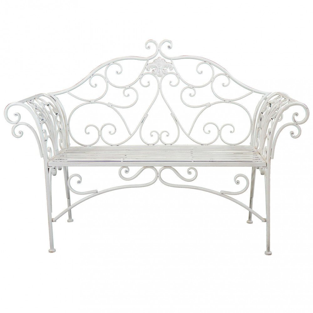 Panca 2 posti stile provenzale in Acciaio cm 136x46x96 – SHEARD