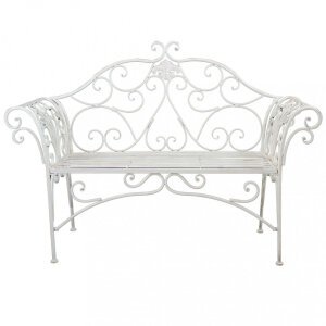 Panca 2 posti stile provenzale in Acciaio cm 136x46x96 – SHEARD
