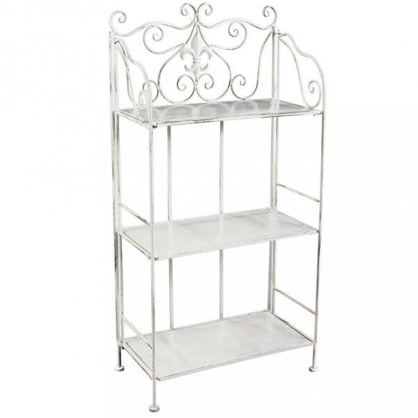 Scaffale 3 piani stile provenzale verniciato in Acciaio cm 60x32x121 – NEAL