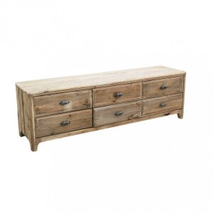 Porta tv con 6 cassetti in Pino riciclato cm 180x45x55 – GREGORY