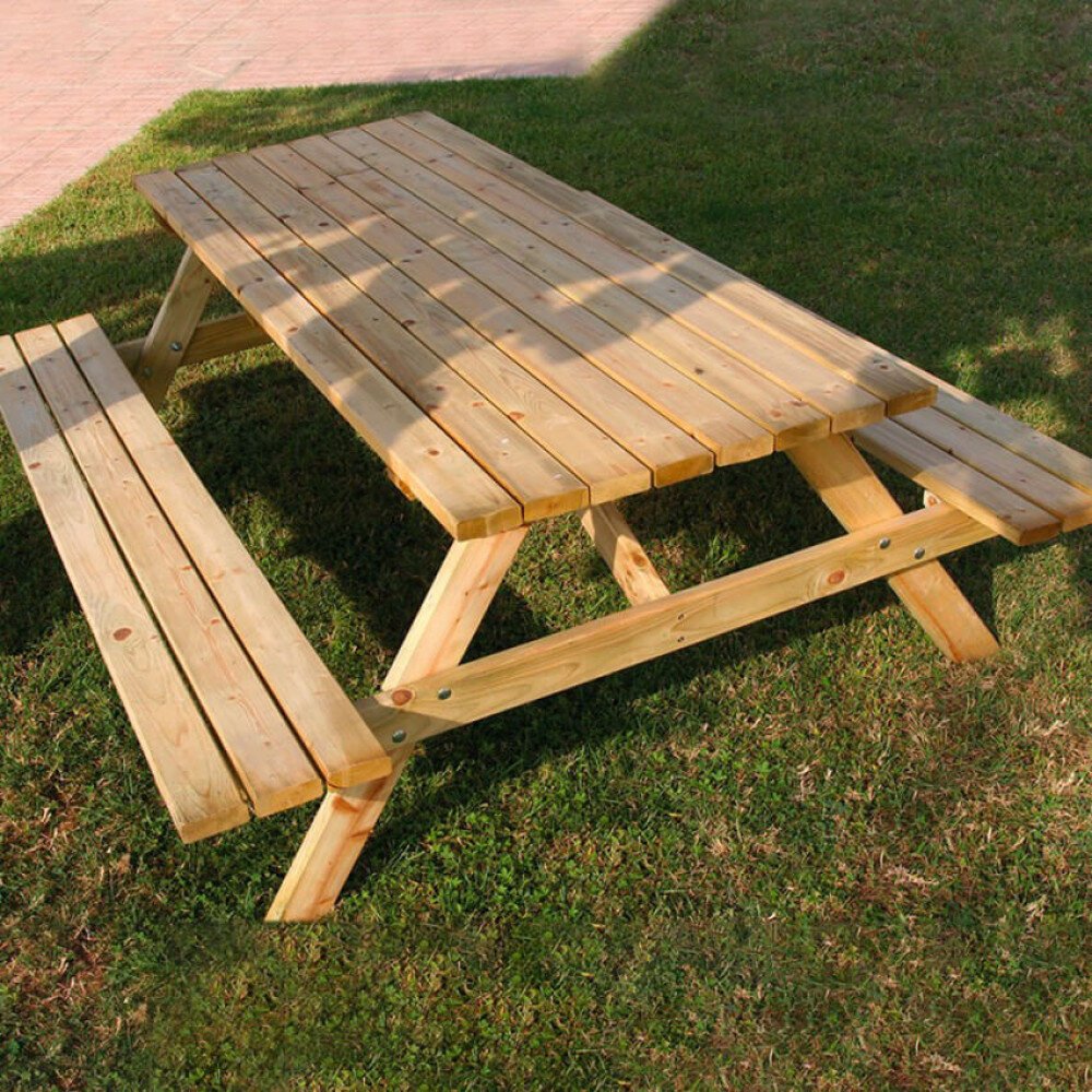 Tavolo pic nic di pino impregnato 200x148x70 – PICNIC