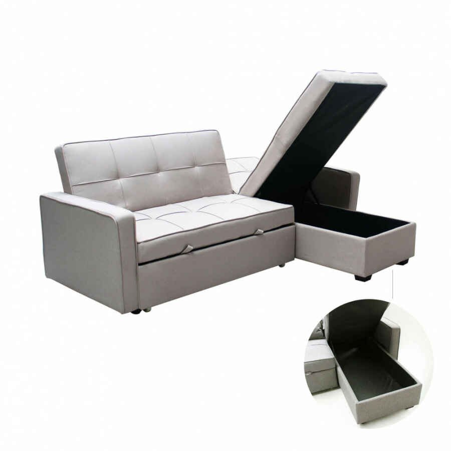 Divano Letto con penisola in Tessuto cm 210x164x89 – RANDAL