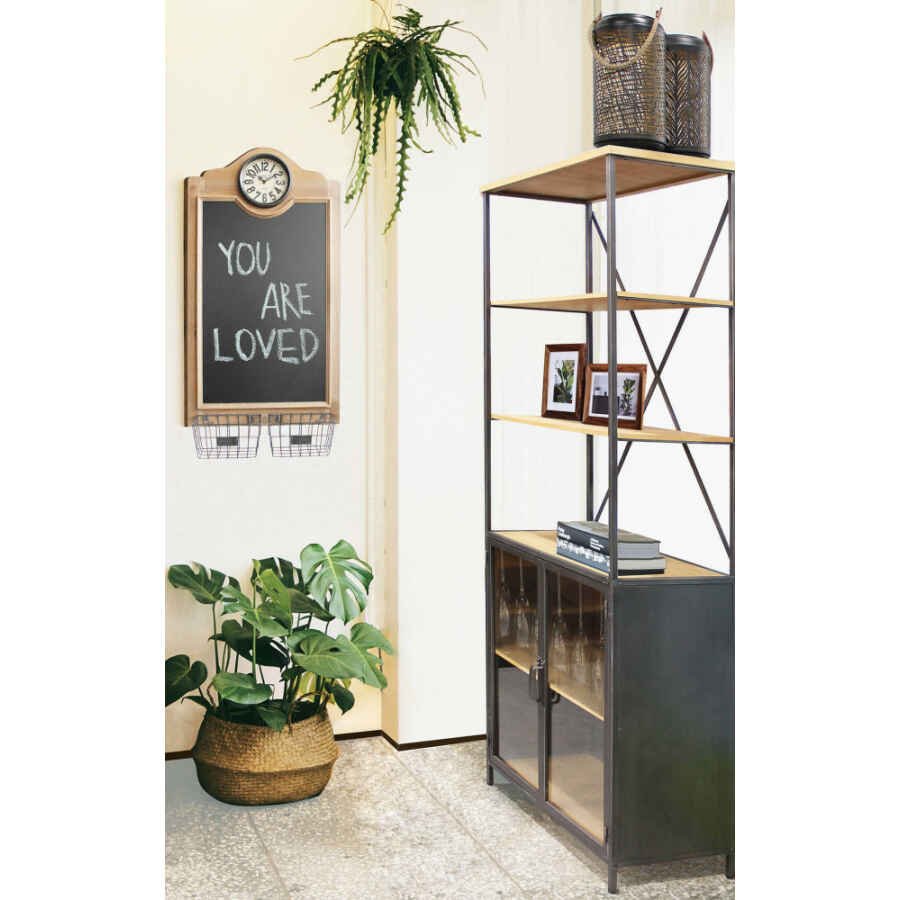 Libreria Industrial in Acciaio,Legno cm 68x39x183 – WINSTON