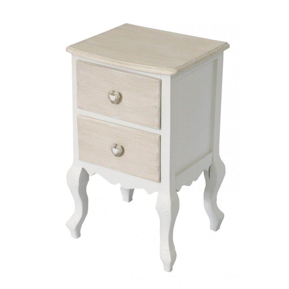 Mobiletto 2 cassetti shabby chic in MDF cm 40x32x66,5 – CRAIG