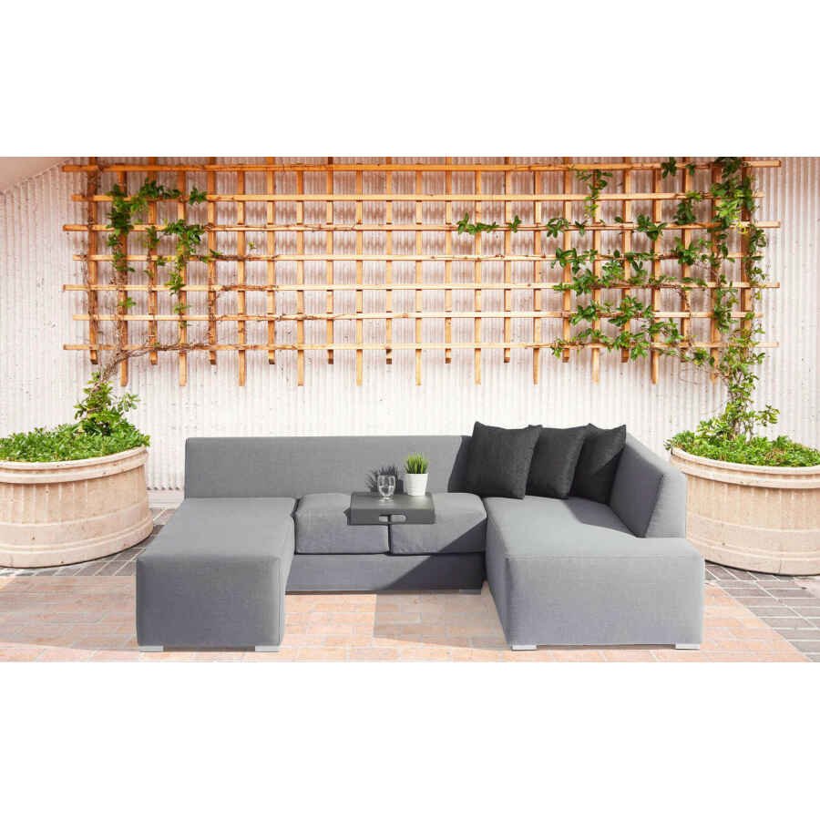 Divano da Giardino angolare con tavolino in Alluminio,Poliestere cm 150x78x69 – FORD