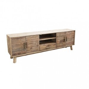 Porta tv Industrial in Pino riciclato cm 210x40x67 – EMERSON