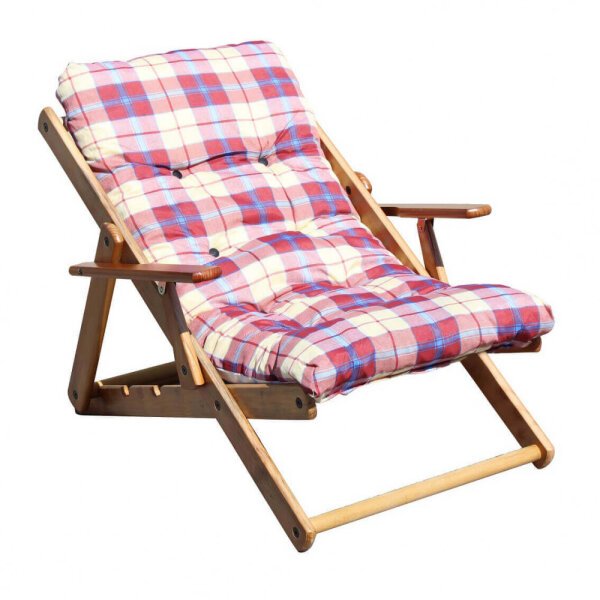 Poltrona Sdraio 3 posizioni con cuscino in Cotone,Legno cm 84x60x100 – OZZY