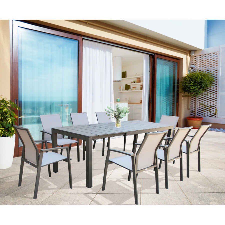 tavolo da giardino in alluminio allungabile cm 148/214 x 85 x 75,5 h – VIRGINIA