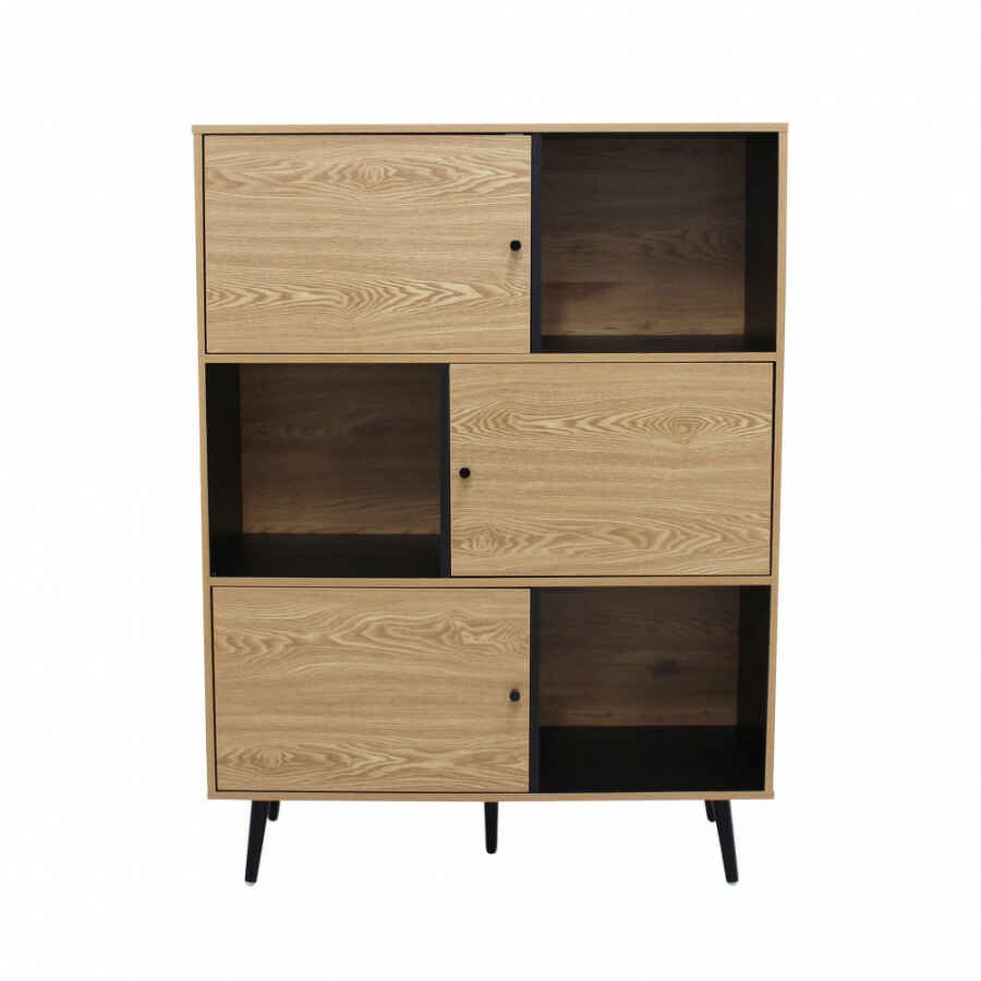 Credenza Moderna con 6 vani in Truciolare cm 100×39,5×135 – QUANAH