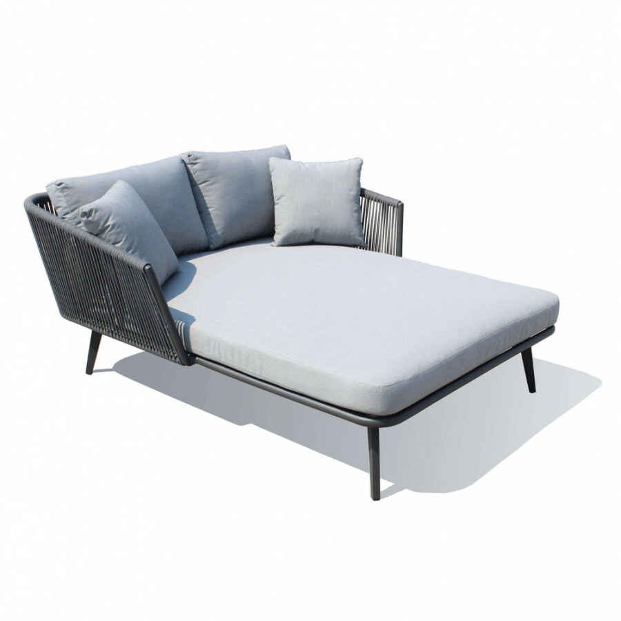 Divano Letto da Giardino con cuscini in Alluminio,Corda cm 160x139x70 – RANULPH