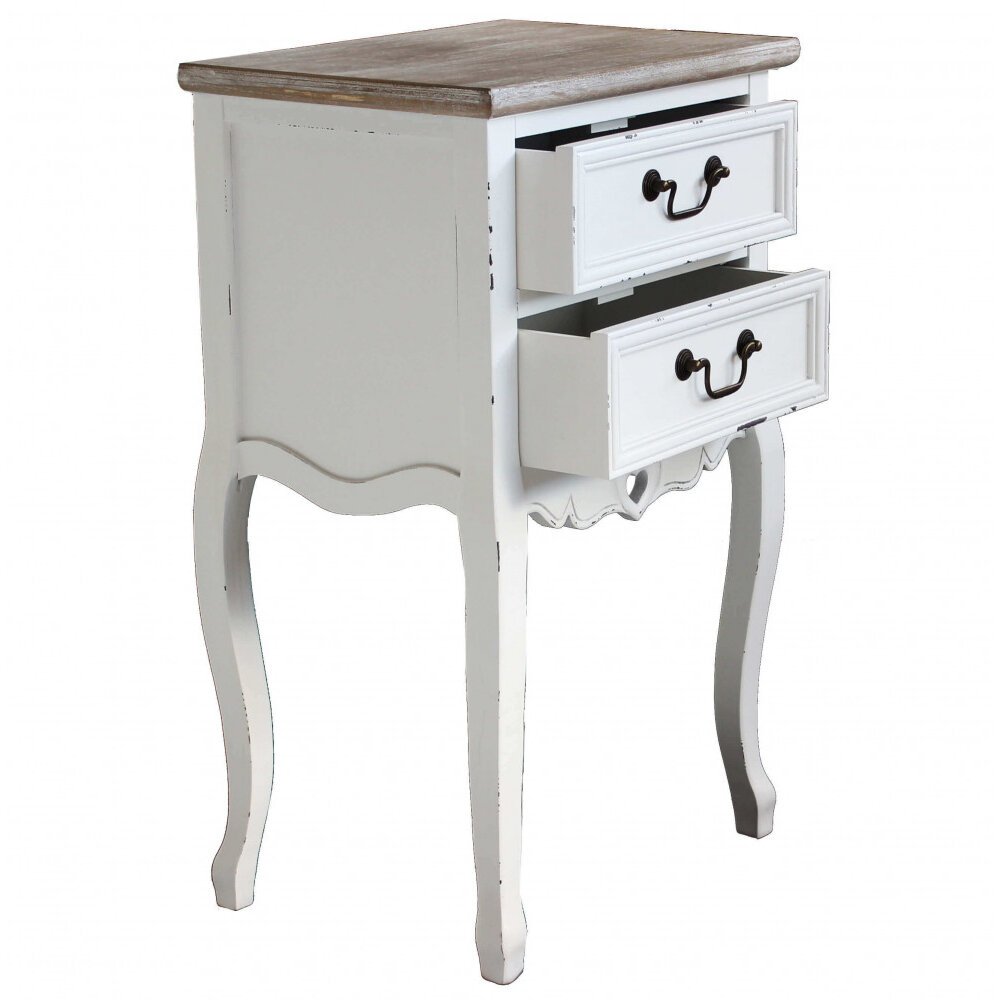 Mobiletto 2 cassetti shabby chic in Legno cm 44x32x74 – HUEY
