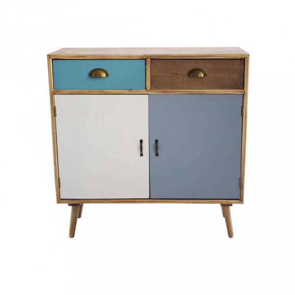 Mobiletto multicolore in Legno,MDF cm 80x35x63 – HALLAM