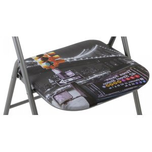 Sedia Pieghevole Salvaspazio in Acciaio,PVC cm 44x45x79 – SLIM