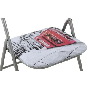 Sedia Pieghevole Salvaspazio in Acciaio,PVC cm 44x45x79 – SLIM