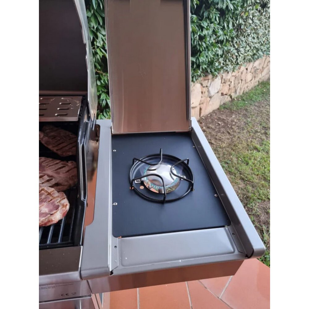 Barbecue 3 fuochi + 1 in Acciaio cm 133,5x52x114,5 – KOBE