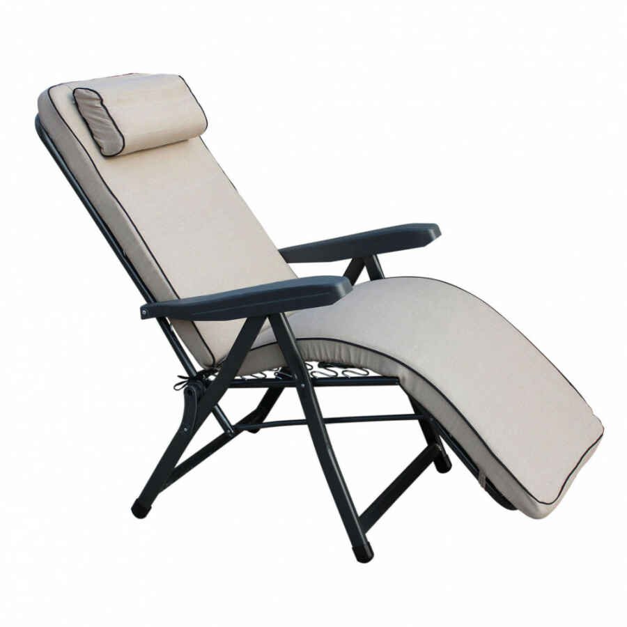 Poltrona Sdraio relax reclinabile in Tessuto,Acciaio cm 155x60x60 – MORTY