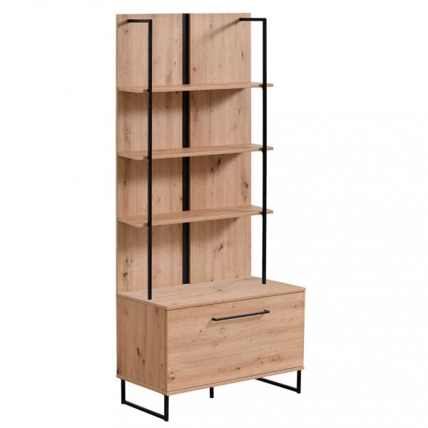 libreria moderna con 4 mensole e un’anta cm 85 x 42 x 191,5 h – ZENWOOD