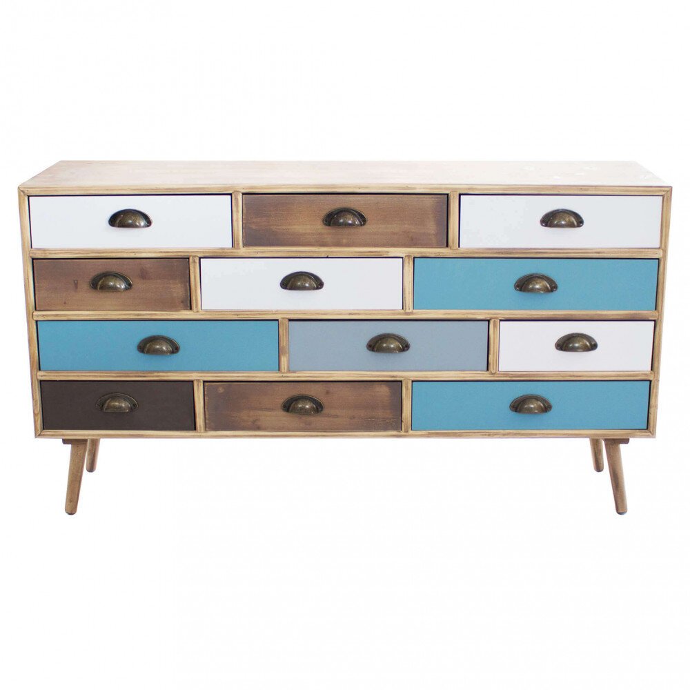 Cassettiera 12 cassetti in Legno cm 120×36,5×49 – CAL