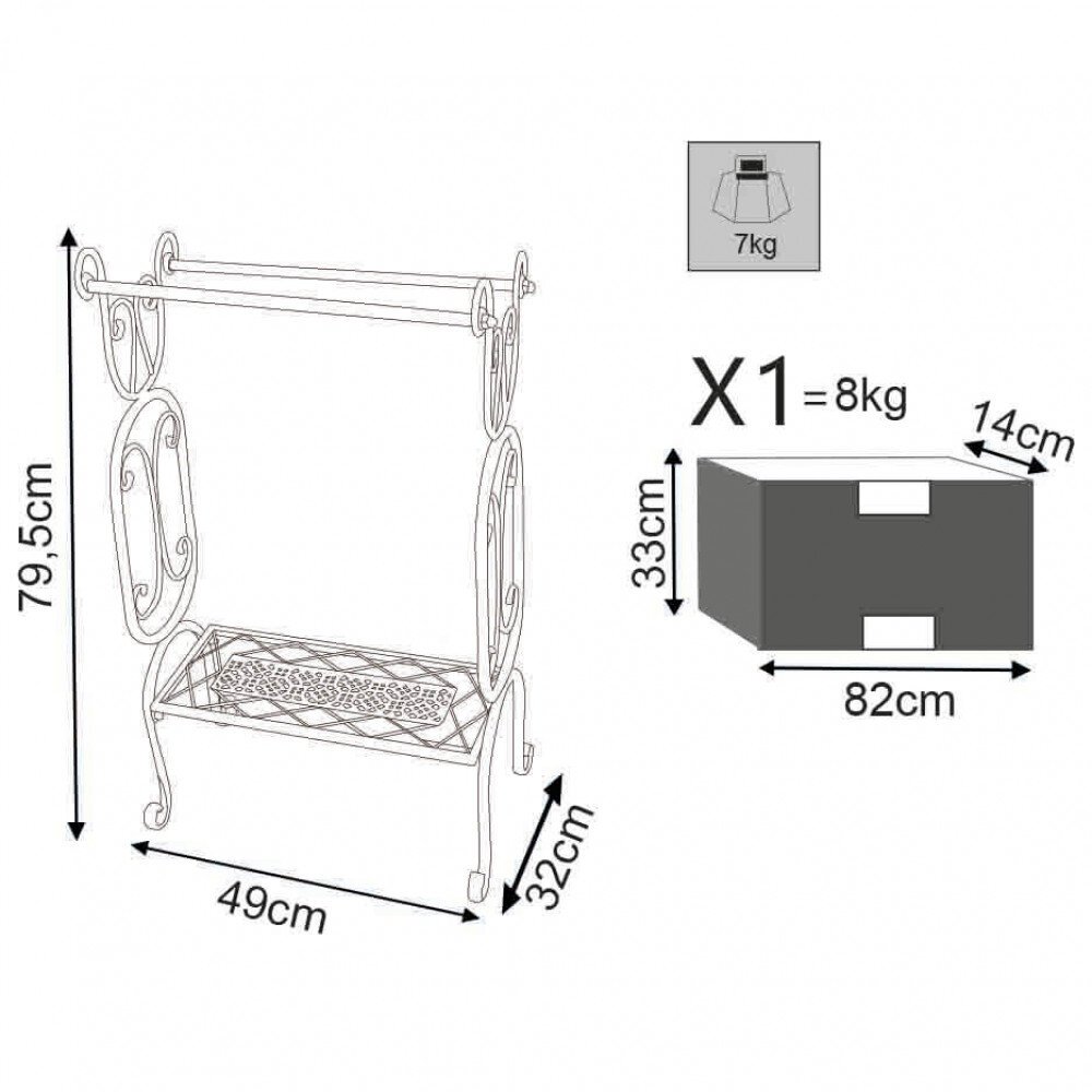 Portasciugamani in Acciaio cm 49x32x79,5 – TRAVIS