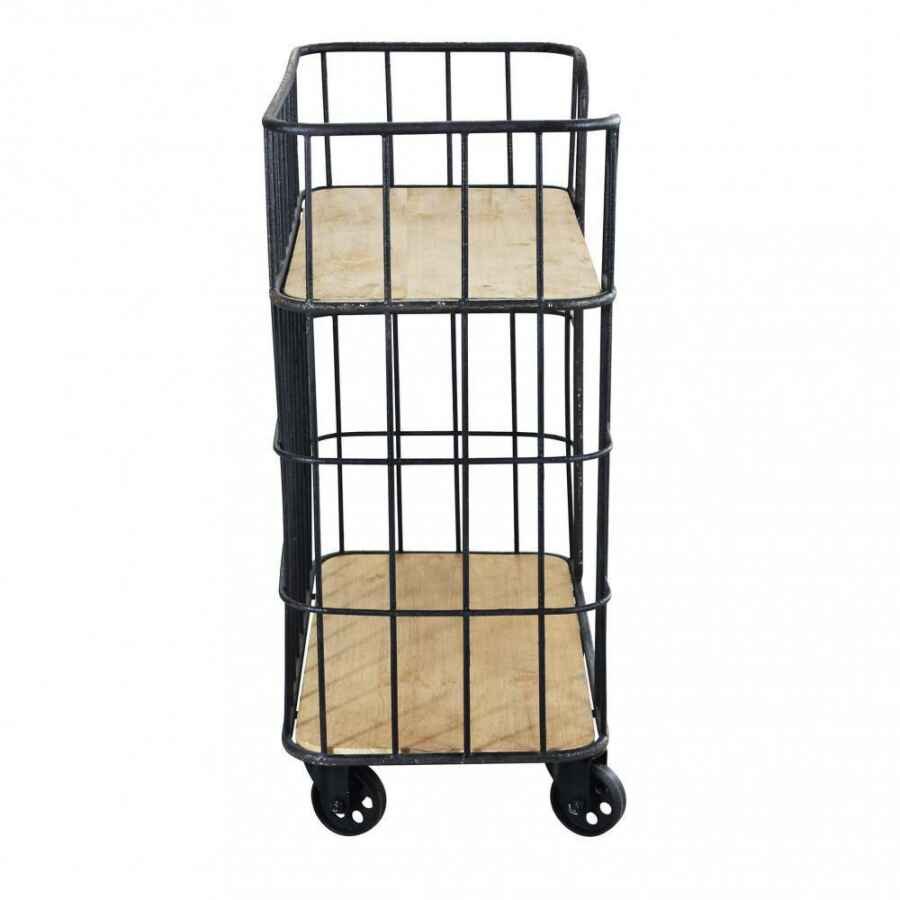 Scaffale Industrial con ruote in Legno,Metallo cm 72x39x87 – DALLAS