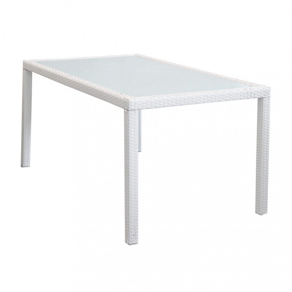 Tavolo intreccio e piano in vetro 150×90 – AXEL