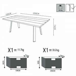 Tavolo da Giardino e piano in Teak 200×100 – MAJOR