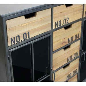 Madia Industrial in Acciaio,Legno cm 98,5×38,5×84 – DORAN