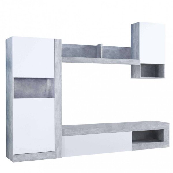 Parete Attrezzata per Soggiorno in Truciolare cm 256x42x200 – JED