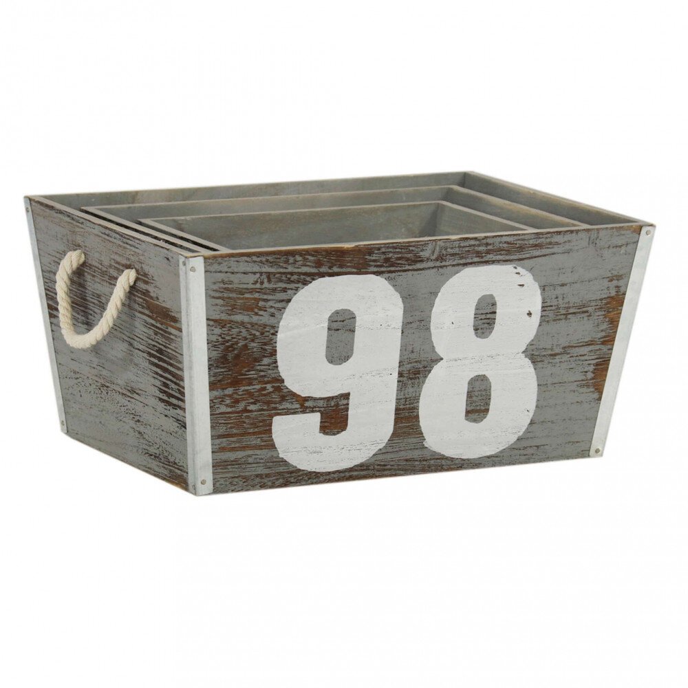 Set di 3 cassette in Legno cm 38x28x18 – LENNOX