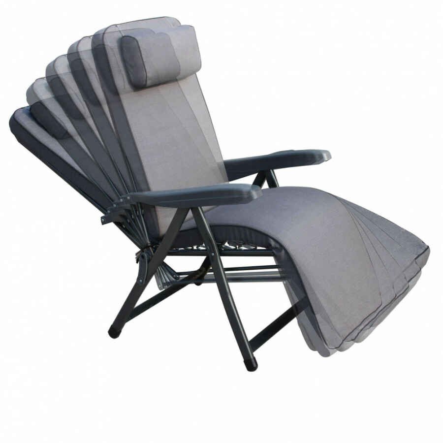 Poltrona Sdraio relax reclinabile in Tessuto,Acciaio cm 155x60x60 – MORTY