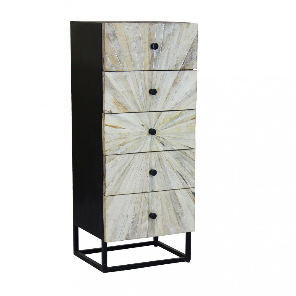 Cassettiera 5 cassetti in Legno,Metallo cm 45x35x110 – BAPTIST