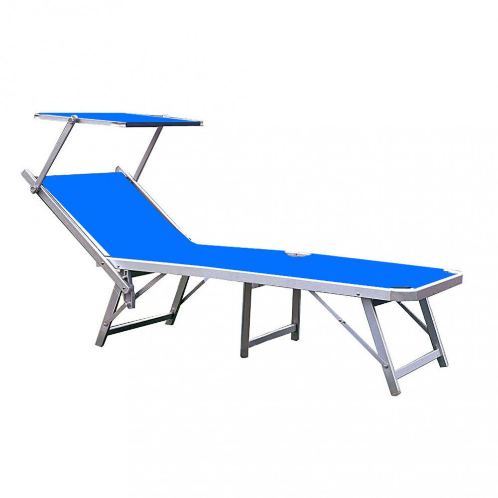 Brandina mare prendisole Pieghevole con tettuccio in Alluminio,Textilene cm 180x71x40 – ROBERT
