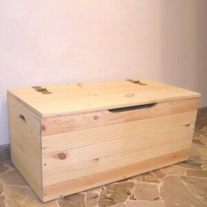 Cassapanca pino 100 cm in Legno cm 100x50x40 – CAMRON