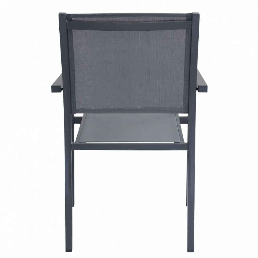 Poltrona da Giardino Impilabile in Alluminio,Textilene cm 55x58x85 – WOODY