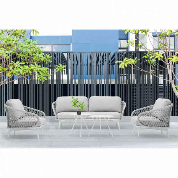 Salotto da Giardino con cuscini 5 posti in Alluminio – RAY